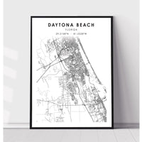 Daytona Beach, Florida Scandinavian Map Print 