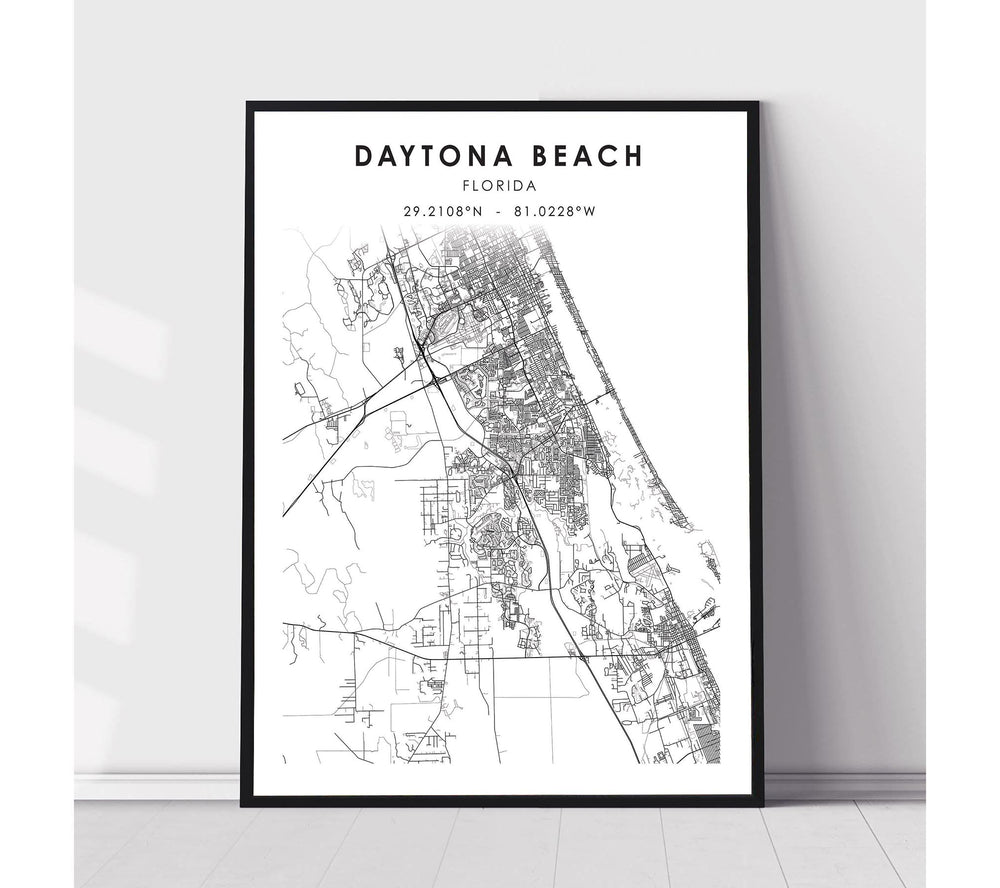 Daytona Beach, Florida Scandinavian Map Print 