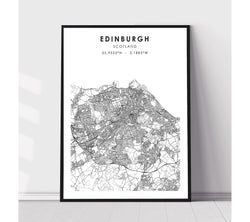 Edinburgh, Scotland Scandinavian Style Map Print 