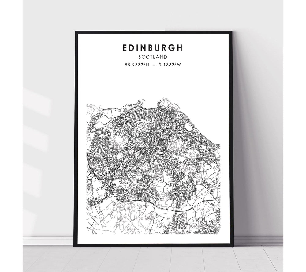 Edinburgh, Scotland Scandinavian Style Map Print 