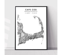 
              Cape Cod, Massachusetts Scandinavian Map Print 
            