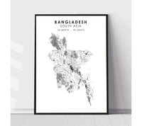 
              Bangladesh, Asia Scandinavian Style Map Print 
            