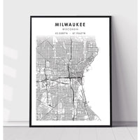 Milwaukee, Wisconsin Scandinavian Map Print 