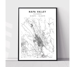 Napa Valley, California Scandinavian Map Print 