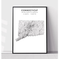 Connecticut, United States Scandinavian Style Map Print 