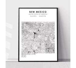 New Mexico, United States Scandinavian Style Map Print 