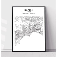 Naples, Italy Scandinavian Style Map Print 