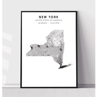 New York, United States Scandinavian Style Map Print 