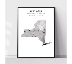 New York, United States Scandinavian Style Map Print 