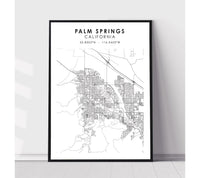 
              Palm Springs, California Scandinavian Map Print 
            