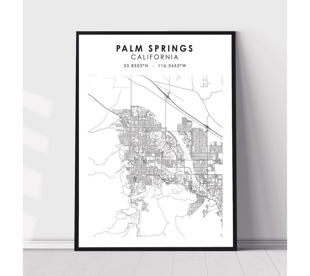 Palm Springs, California Scandinavian Map Print 