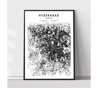 
              Hyderabad, India Scandinavian Style Map Print 
            