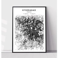 Hyderabad, India Scandinavian Style Map Print 