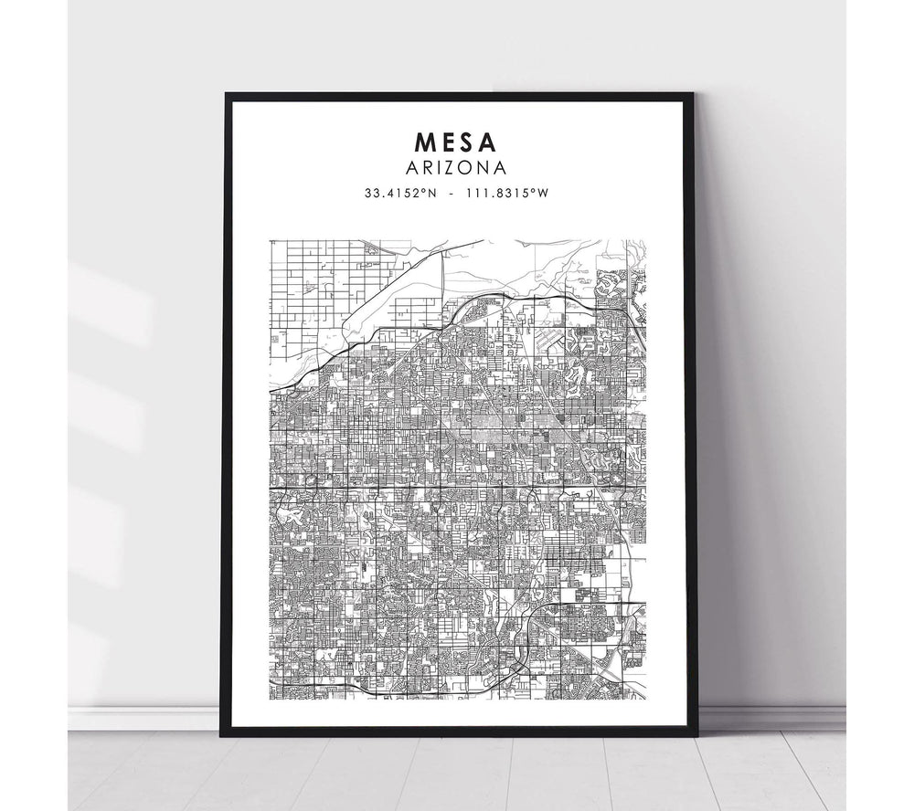 Mesa, Arizona Scandinavian Map Print 