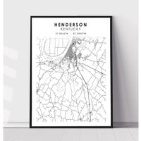 Henderson, Kentucky Scandinavian Map Print 