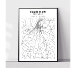 Henderson, Kentucky Scandinavian Map Print 