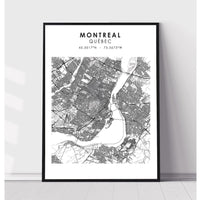 Montréal, Québec Scandinavian Style Map Print 