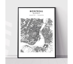 Montréal, Québec Scandinavian Style Map Print 