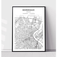 Bordeaux, France Scandinavian Style Map Print 
