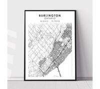 
              Burlington, Ontario Scandinavian Style Map Print 
            