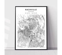 
              Nashville, Tennessee Scandinavian Map Print 
            