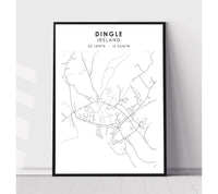 
              Dingle, Ireland Scandinavian Style Map Print 
            