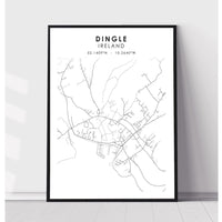 Dingle, Ireland Scandinavian Style Map Print 