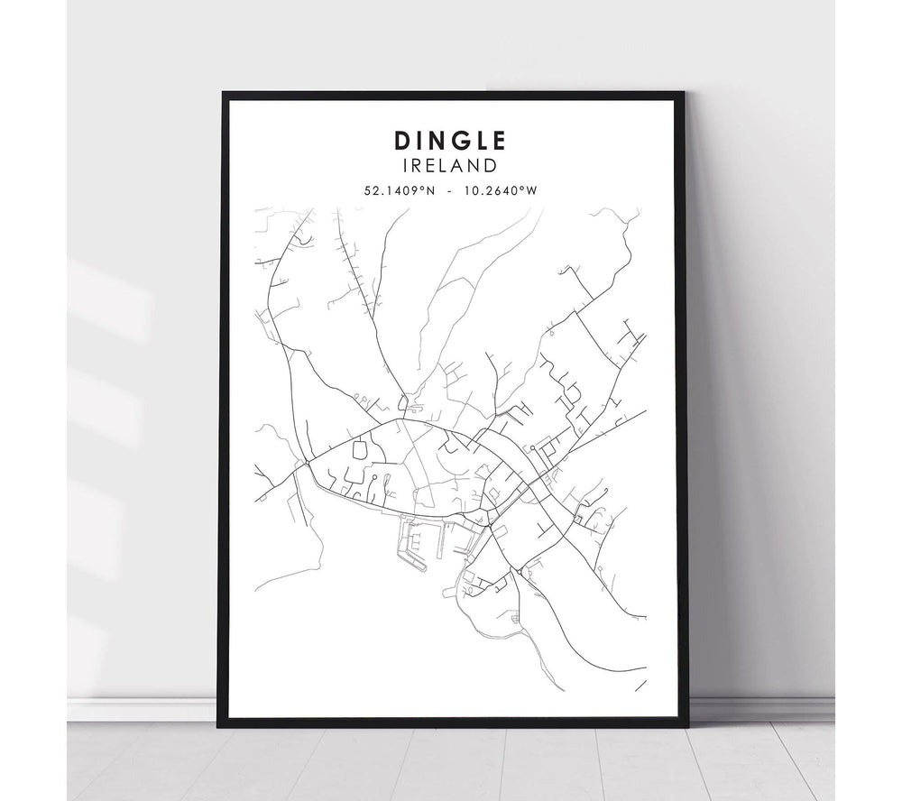 Dingle, Ireland Scandinavian Style Map Print 