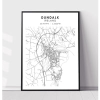 Dundalk, Ireland Scandinavian Style Map Print 
