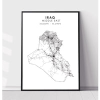 Iraq Scandinavian Style Map Print 