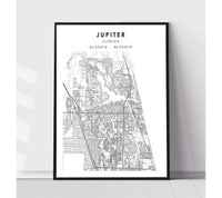 
              Jupiter, Florida Scandinavian Map Print 
            