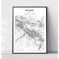 Bilbao, Spain Scandinavian Style Map Print 