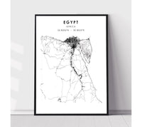 
              Egypt Scandinavian Style Map Print 
            