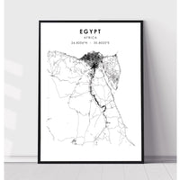 Egypt Scandinavian Style Map Print 
