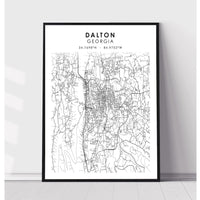 Dalton, Georgia Scandinavian Map Print 