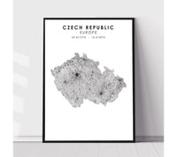 
              Czech Republic Scandinavian Style Map Print    
            