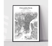 
              Philadelphia, Pennsylvania Scandinavian Map Print 
            