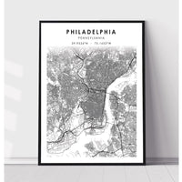 Philadelphia, Pennsylvania Scandinavian Map Print 