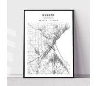 
              Duluth, Minnesota Scandinavian Map Print 
            
