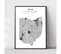 
              Ohio, United States Scandinavian Style Map Print 
            