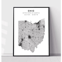 Ohio, United States Scandinavian Style Map Print 