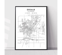 
              DeKalb, Illinois Scandinavian Map Print 
            