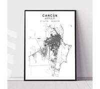 
              Cancún, Mexico Scandinavian Style Map Print
            