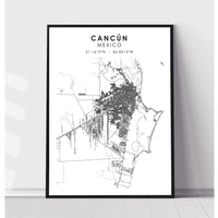 Cancún, Mexico Scandinavian Style Map Print