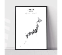 
              Japan Scandinavian Style Map Print 
            