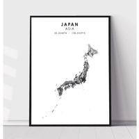 Japan Scandinavian Style Map Print 