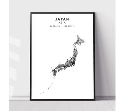 Japan Scandinavian Style Map Print 