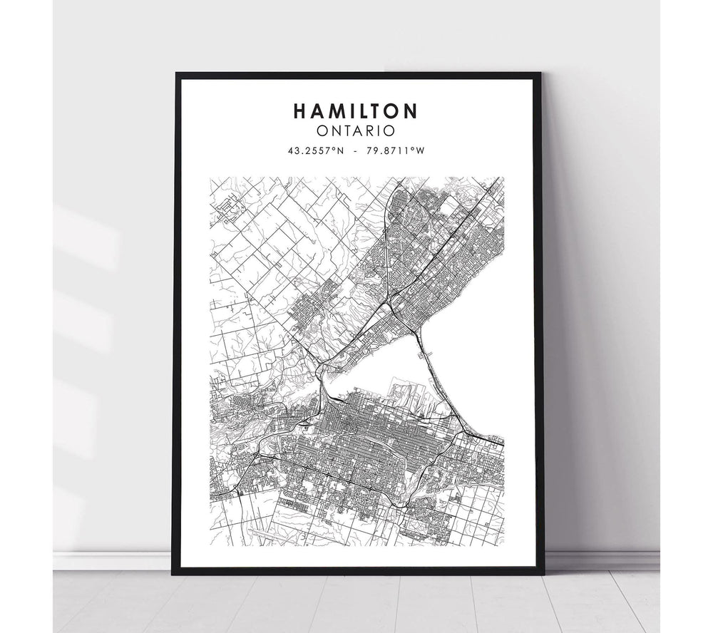 Hamilton, Ontario Scandinavian Style Map Print 