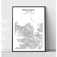Reykjavík, Iceland Scandinavian Style Map Print 