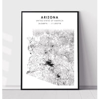 Arizona, United States Scandinavian Style Map Print 